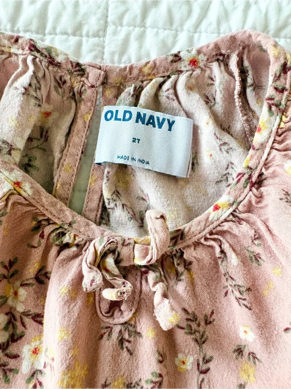 Old Navy Dusty Pink Floral Long-Sleeve Peasant Top - Toddler Girls Size 2T